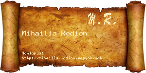 Mihailla Rodion névjegykártya